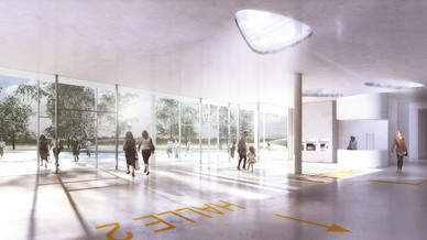 Vue du hall d'entrée © Rudy Ricciotti Architecte 