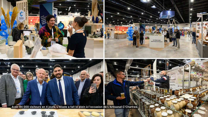 Scène d'inauguration de l'Artisanat C'Chartres et vues d'exposants