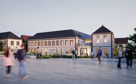 Maison de la Cosmétique vue depuis l'esplanade de la cathédrale