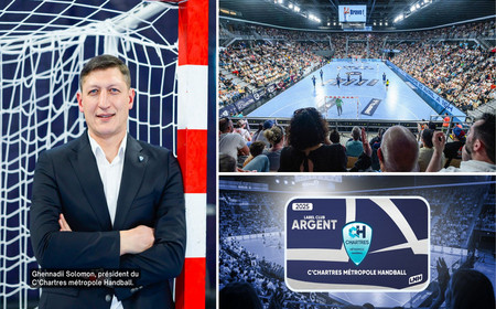 Ghennadii Solomon, président du C’Chartres métropole Handball, la salle du Colisée avec son public et le label argent